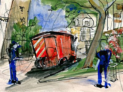 Fontenay-sous-Bois, les pompiers vendent des billets de tombola pour le bal du 14 juillet © Frédéric Glorieux