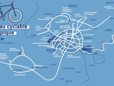 La carte du réseau des pistes cyclables olympiques / © Ministère de la Transition écologique et de la Cohésion des territoires