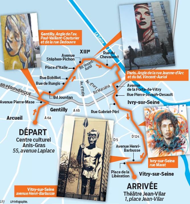 Tracé du GR Street art / © Le Parisien Tracé du GR Street art / © Le Parisien