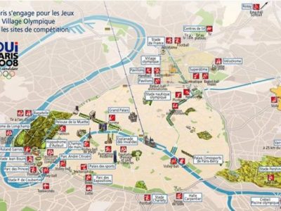 Plan des sites pour la candidature de Paris aux Jeux olympiques de 2008 / DR