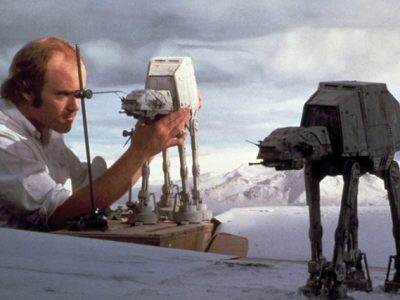 Phil Tippett sur le tournage de Star Wars / DR