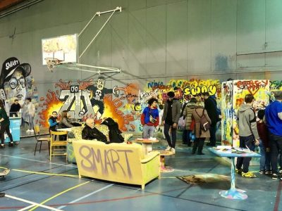 Le gymnase Gilbert Noël à Saint-Maur customisé par 23 street artistes / © Charlène Micalef