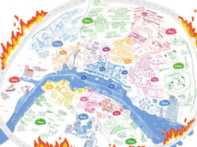 Carte de Paris 2050 / © Deux degrés - Ecole Boulle