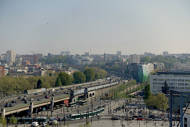 Le périphérique Porte de Pantin vu depuis le belvédère de la Philharmonie / © Guilhem Vellut (Creative commons - Flickr)