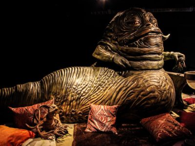 Réplique de Jabba Le Hut à l'échelle 1 présentée au sein de l'expo 