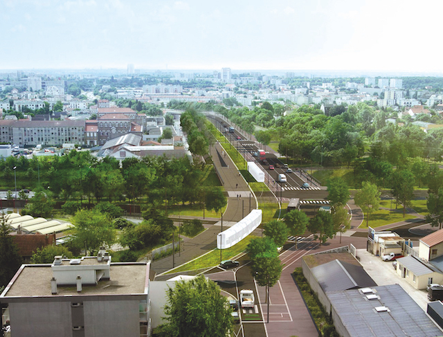 L'A186 transformée en avenue paysagère / © ARTELIA DEVILLERS BERIM TECHNI’CITE ON