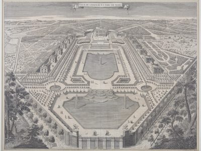 Vue du château et du parc de Marly gravée par Sébastien Antoine (1687-1761) d’après Pierre Lepautre (1660-1744) / © Musée du domaine royal de Marly - Harry Bréjat