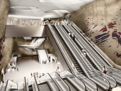 Oeuvre d’Abdelkader Benchamma pour la gare du Grand Paris Express 