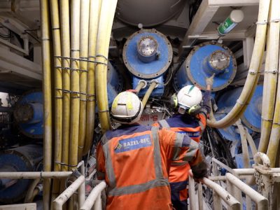 Le tunnelier Camille en action entre Créteil et Saint-Maur sur l'un des tronçons de la future Ligne 15 du Grand Paris Express / © Solenn Cordroc'h pour Enlarge your Paris