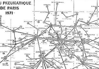 Le réseau pneumatique postal en 1971 à Paris / © Wikimedia Commons