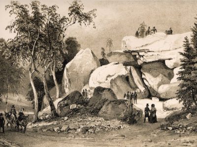 Un sentier tracé par Claude-François Denecourt en forêt de Fontainebleau au XIXe siècle / DR