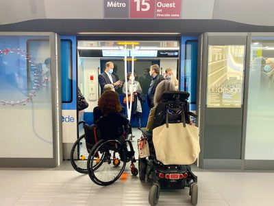 Un atelier consacré à l'accessibilité des équipements du Grand Paris Express à la Fabrique du métro à Saint-Ouen / © Mélanie Rostagnat pour Enlarge your Paris