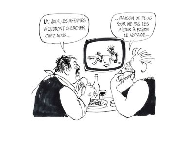 Dessin de Cabu paru dans le Canard enchaîné en 1984 / © V. Cabut