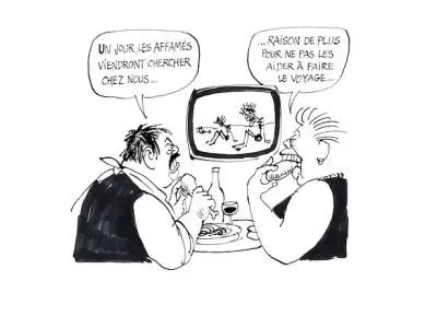 Dessin de Cabu paru dans le Canard enchaîné en 1984 / © V. Cabut
