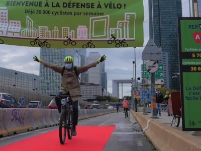 Coronapiste à La Défense / © Collectif Vélo Île-de-France
