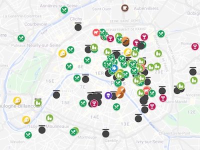 La carte pour faire ses courses et manger éco-responsable dans le Grand Paris éditée par la Communauté Ecotable / © Ecotable (capture d'écran Google Maps)