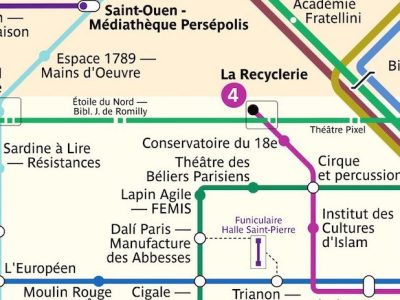 Le twitto @LucasDestrem a mis en ligne une carte du métro qui indique les lieux culturels en soutien au monde de la culture / © Lucas Destrem