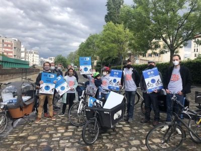 Le balisage du RER Vélo le 19 mai dans le Grand Paris / © Melina Gaffré - Twitter