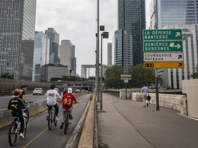 La piste cyclable du pont de Neuilly / © Jérômine Derigny pour Enlarge your Paris