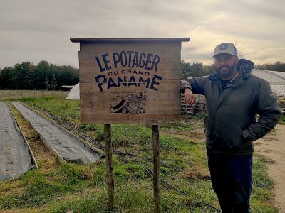 Brice Paccard, co-fondateur du Potager du Grand Paname dans le parc du Sausset à Villepinte / © Joséphine Lebard pour Enlarge your Paris