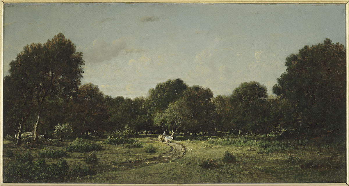 Clairière dans la haute futaie de la forêt de Fontainebleau par Théodore Rousseau / Clairière dans la Haute Futaie, forêt de Fontainebleau