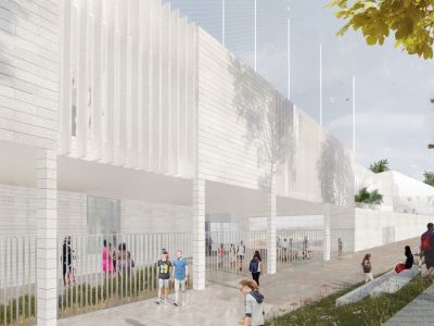 Situé dans le quartier des Quatre-Routes, le futur collège de La Courneuve ouvrira ses portes à la rentrée et devient friche culturelle en attendant / © Cabinet Boudry & Boudry